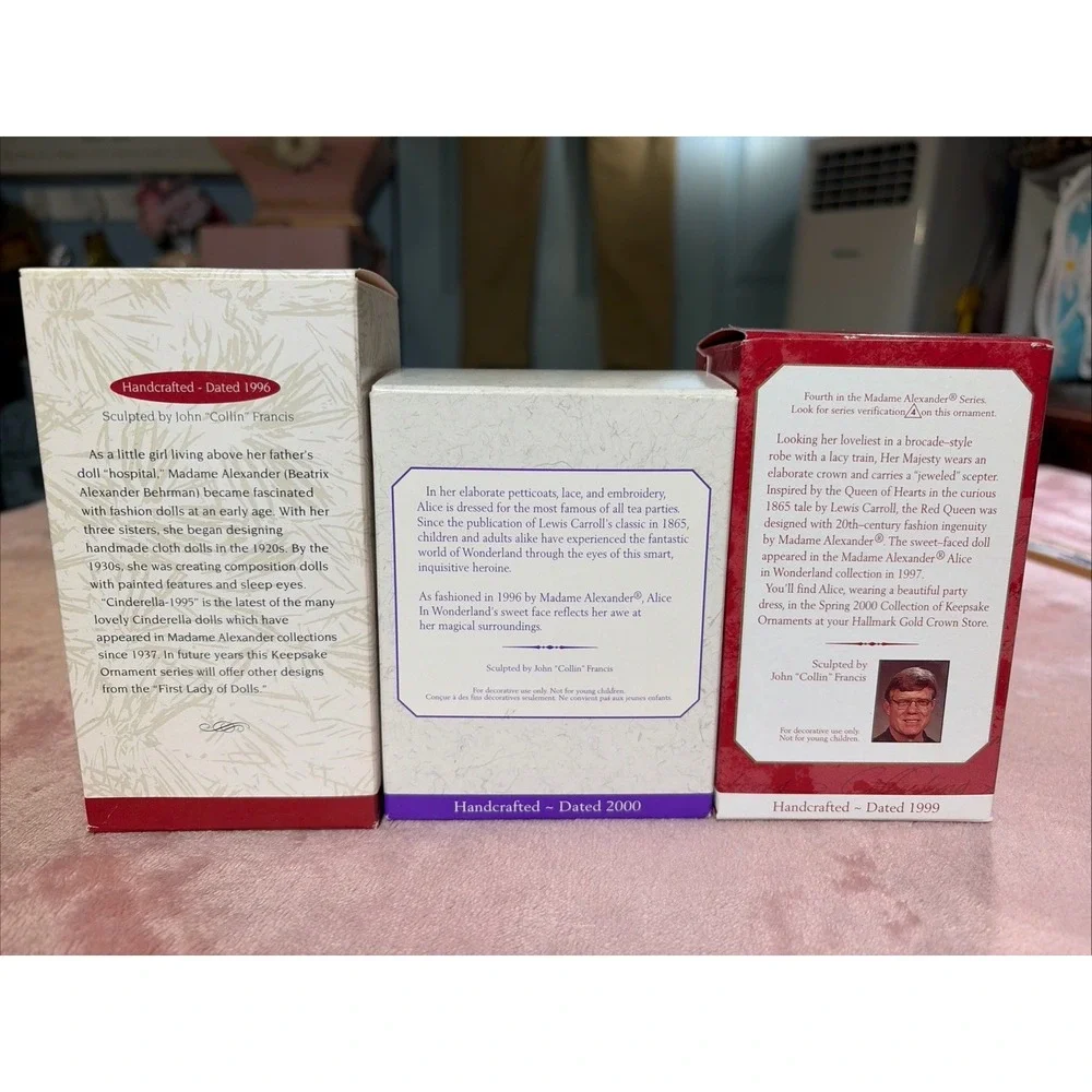 Lot of 3 Hallmark Madame Alexander Cinderella, Alice in Wonderland + New!!